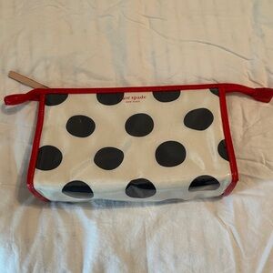 Kate Spade Black and Red Polka Dot Pouch